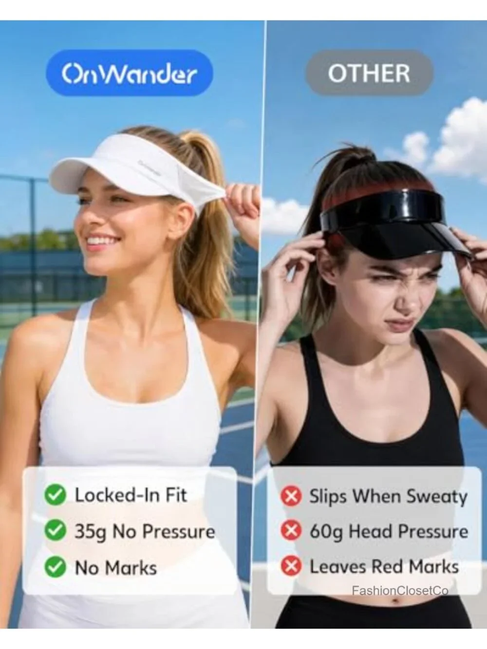 UPF 80+ UV Protection Sun Visor, Lightweight Polyester Spandex, Quick Dry